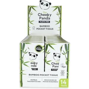 The Cheeky Panda Bamboo Facial Tissue | 14 x Plastic Free Travel Tissue Packs | 140 Super Soft Pocket Tissues