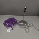 USB Bedside Crystal Lamp, 3 Way Dimmable Touch Nightstand Lamp with Dual USB Charging Ports, Lavender Table Lamp Decorative Accent Lamp Silver for Bedroom, Living Room, Office, B11 LED Bulb Included