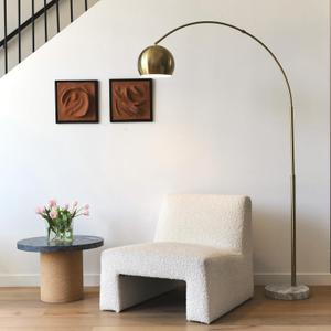 Brightech Olivia Floor Lamp, Arc Lamp for Living Rooms, Standing Lamp with LED Light Bulbs for Bedroom Reading, Great Living Room Dcor, Tall Lamp for Offices  Brass/Gold