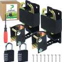 Upgraded 2 Pack 5 inch Black S16100700 Two Way Lockable Gate Latch
Include 4-Digit Combination Lock and Screwdriver for Farm Gate Latch, Metal Gates with 1-1/4" to 1-1/2" Diameter Tubes