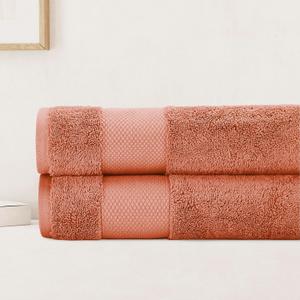 BIOWEAVES 100% Organic Cotton 700 GSM Luxury Bath Towels for Bathroom 30" x 58" GOTS Certified - Burnt Orange, Pack of 2