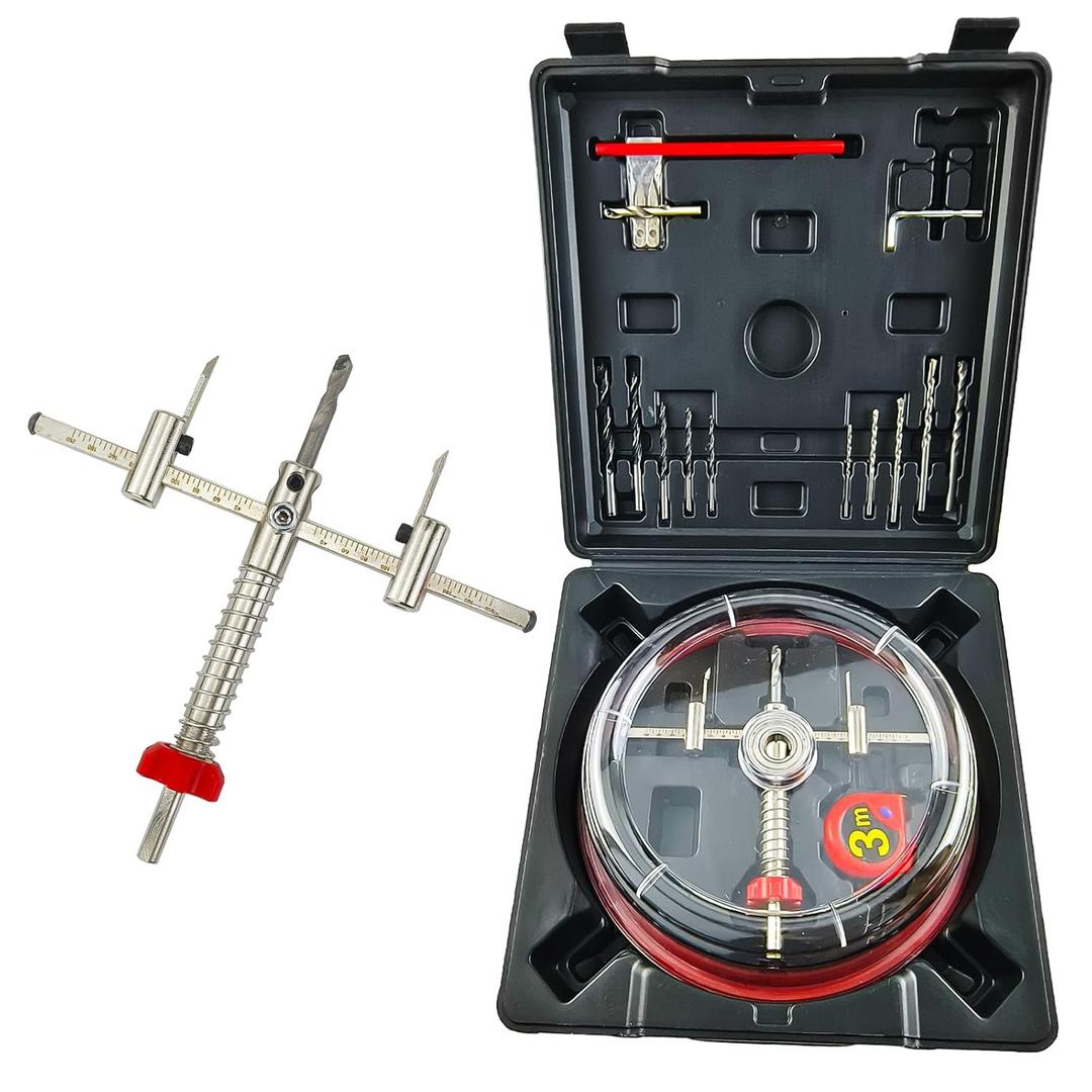 Adjustable Hole Saw Cutter Kit 1-5/8" to 8"40-200mm with ABS Dust Cover for Recessed Lights Ceiling in Recessed Drywall & Ceiling Tile