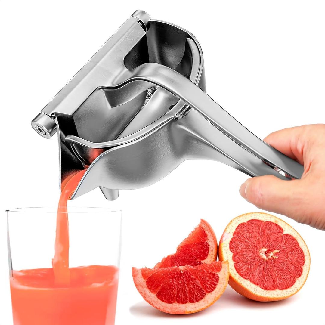 Hand Juicer Squeezer - Aluminum Lemon Squeezer for Effortless Juice Extraction - Manual Hand Press Juicer for Lemon, Orange, Lime, Grapefruit & Pomegranate, Durable Ergonomic Handle, Easy Clean Design