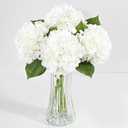 4 Pcs White Hydrangea Artificial Flowers, Latex Real Touch Hydrangea Flowers, 19.6'' Full Faux Hydrangea Flowers Fake Flowers for Home Decor Party Wedding Centerpiece Bouquet Floral Arrangements