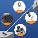 Floor Scrub Brush with Long Handle, Heavy Duty Hard Bristle Tile Scrubber for Cleaning Shower, Wood Floors, Concrete, and Garage  Stiff Bristle Floor Brush