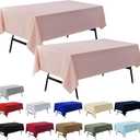 2-Pack 60x60 inch Dusty Pink Table Cloths, Solid Stain and Wrinkle Resistant Tablecloth, Premium Plain Weave Polyester Fabric Rectangle Table Linen Covers for Hotel, Banquet