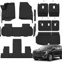 Floor Mats & Cargo Mat with Backrest Mat for Chevy Traverse 2024-2026
GMC Acadia 2024-2026 & Buick Enclave 2025-2026 (Only 7 Seat), Door Sill Guards, All Weather TPE Set Liner for Traverse, Black