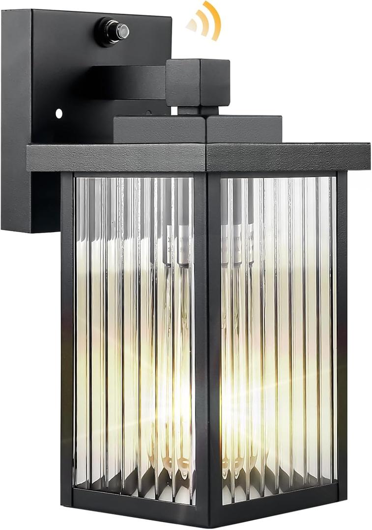 Dusk to Dawn Outdoor Lighting, Waterproof Outdoor Porch Light with Tempered Glass, Outdoor Light Fixture for House Exterior Front Door Garage Patio (1 Pack)