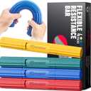 FitBeast Flex Therapy Bar, Tennis Elbow Therapy Bar - Ideal for Relieve Tendonitis Pain & Improve Grip Strength, Fitness Resistance Bar for Golfers Elbow & Tendinitis, Twist Bar for Physical Therapy (4 Piece Set - Yellow Green Blue Red)