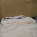 Wearable Heated Blanket with Foot Pocket, Electric Wearable Throw Blanket with Sleeves, Hood, Portable Heated Blanket with 8 Heat Settings, 1-10 Hours Auto Shut-off, Gift for Family, Friends, 50*70" (Beige)