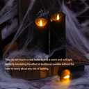 2 x Flickering Flameless Candles, Battery Operated Acrylic LED Pillar Candles with Remote Control and Timer, Set of 9 (Black)