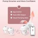Momcozy M5 Smart APP Controlled Wearable Breast Pump, Hands-Free Wireless Electric Pump, 3 Modes 9 Suction Levels, BPA-Free, Portable Lightweight, 24mm Flange, 2-Pack Quill Gray
