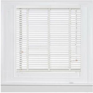 Windows Blinds 2" Slats Indoor Wood Blinds Cordless Wooden Window Shades for Bedroom Bathroom Living Room, Blackout Privacy Horizontal Blind 18'' 20" 28" 32" 36" 40" 48" 56" 64" 66" 70''(White)