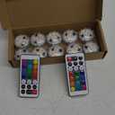 Homemory 10pcs Mini RGB Submersible LED Lights with 2Pack Remote, Multicolor Waterproof Small Tealight Candles Battery Operated Underwater Color Changing EFX Light for Vase, Halloween Lantern Decor