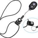 CamKix Camera Shutter Remote Control with Bluetooth Wireless Technology - Black - Lanyard with Detachable Ring Mount - Capture Pictures/Video Wirelessly at 30 ft Compatible with iPhone/Android