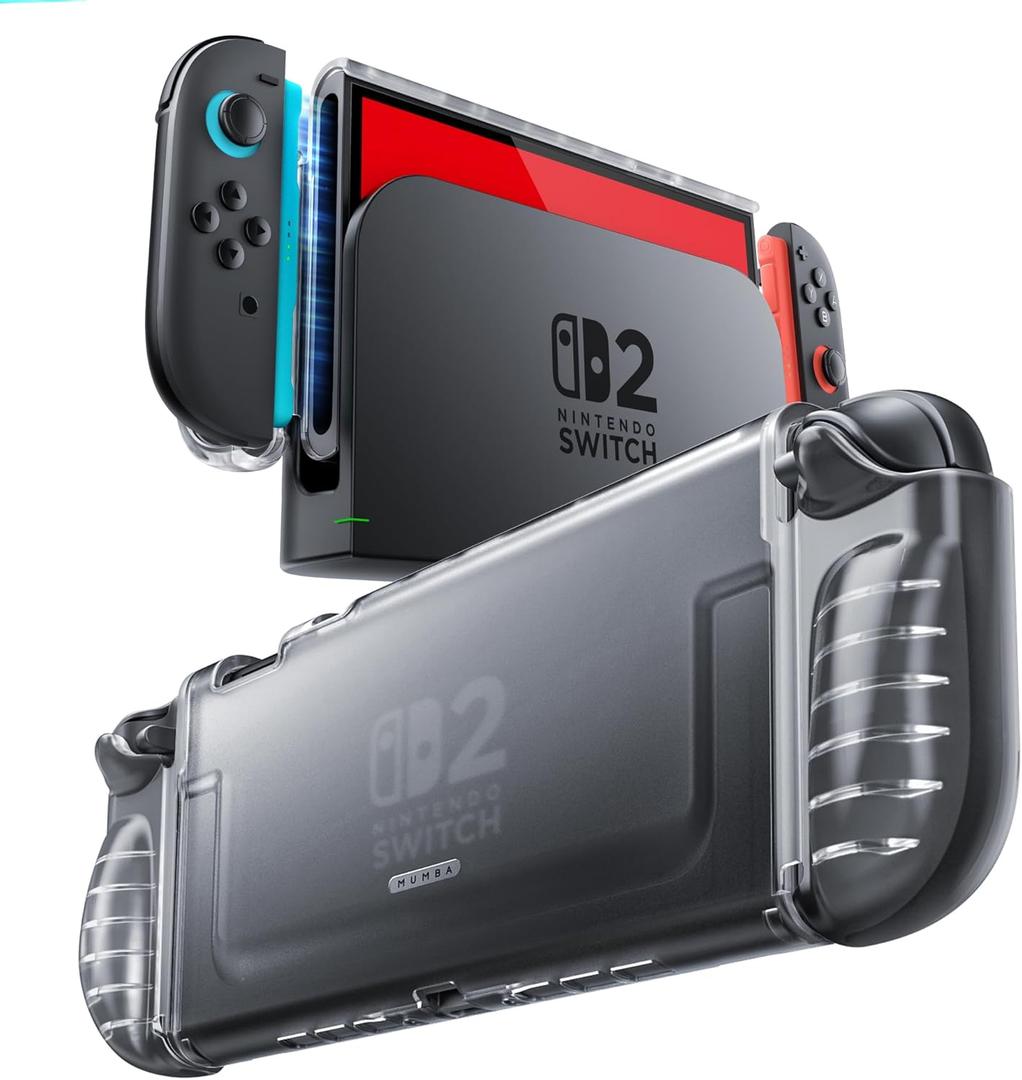 Mumba Dockable Clear Case for Nintendo Switch 2 2025, Crystal Protective Cover with Quick-Release Joy-Con Design and TPU Grip Compatible with New Nintendo Switch 2 7.9 Inch Console (Frost)