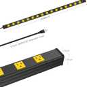 Long Metal 16 Outlet Wide Spaced Power Strip, Yellow, 6 FT Cord