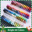 60 Colors Dual Tip Acrylic Paint Markers, Premium Dot & Fine Tip Coloring Paint Pens for Rock, Wood, Fabric, Canvas, Glass, Paper, Ceramic, Scrapbook, Vision Board and DIY Crafts Supplies Art Gifts