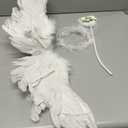 Angel Feather Wings and Halo Headband for Cosplay Party Costumes, Dress up Fancy Costume for Girls Women (White)