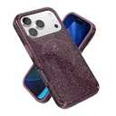 Speck CANDYSHELL Grip +MS Case for iPhone 17 Pro - Plumberry Glitter | Slim Protective Grip | Drop Protection | MagSafe Compatible