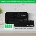 KWANWA 1.2 Inch Small Digital Alarm Clock, Green LED Display with Adjustable Brightness & Night Mode, Battery Operated Portable Desk Clock, for Bedroom, Travel, Kids, Wall Mount (Snooze, 12/24H), Black Case-green Led