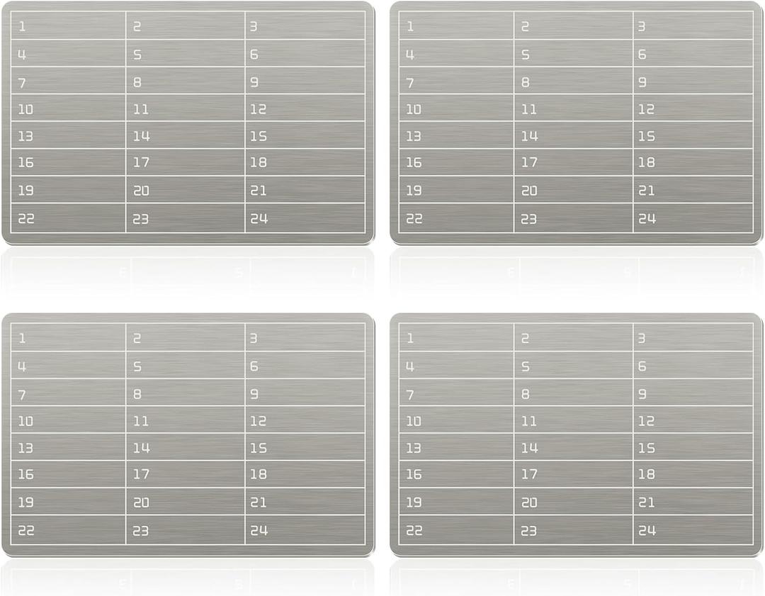 Moxweyeni 4 Pcs Plates Steel Wallet Crypto Cryptocurrency Seed Storage Crypto Wallet for Bitcoin Hardware Cold Backup