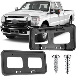 License Plate Bracket Accessories for Ford F250 F350 F450 F550 Super Duty 2011 2012 2013 2014 2015 2016, Front Bumper License Plate Holder Replacement Frame Black Mount