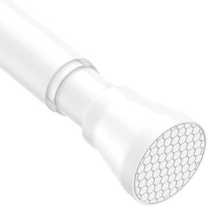 AIZESI Tension Curtain Rod Spring Tension Rods for Windows 28 to 48 Inch, No Drilling, 7/8" Diameter, White Adjustable Curtain Rod, Small Shower Curtain Rod for Bathroom, Doorway, Closet, Kitchen