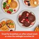 Bella Snack-n-Store Mini Waffle Maker, EverGood Ceramic Nonstick Coating, Cord Wrap, Ready Indicator Light & Cool Touch Handles, Stackable Design & Customizable Plates, 350 Watt, Oatmilk