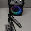 Karaoke Machine, Portable Bluetooth Speaker with 2 Wireless Microphones for Adults & Kids with Lights, Karaoke Microphone with PA System Supports USB/TF/REC/FM/AUX for Home Party Home System Packages