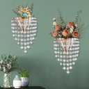 2 Pack Metal Flower Vase for Wall Crystal Vase Decor Hanging Decoration Floral Holder for Home Office Living Room Bedroom Bathroom (Silver)