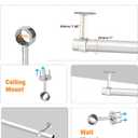 2 x Alise Curtain Rod Holder Bracket 1''Dia,Closet Rod Holders Wall Mount,Ceiling Mounted Curtain Rod Flange Brackets,Ceiling Curtain Rods Brackets for Bathroom Curtain,Stainless Steel Chrome Finish,4 Pcs