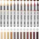 Brown Acrylic Paint Pens,12 Color Paint Pen Markers,Brush Tip Paint Pens for Rock Painting Wood Glass Ceramic Canvas Stone DIY Crafts Making Art Supplies