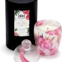 Luxury Love Candle Gifts for Women - Peony & Lychee Scented - Natural Soy Coconut Wax Blend - Elegantly Gift Packaged - 50-Hour Smoke-Free Burn Time