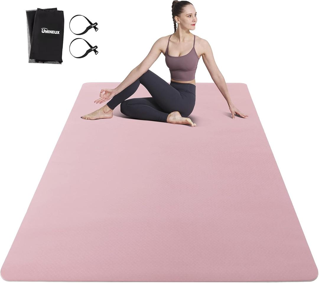 Large Yoga Mat for Men and Women - 6'x4'x6mm, Extra Wide TPE Fitness Mat for Home Gym Workout, Non-Slip, Perfect for Barefoot Exercise (Yoga, Pilates, Stretching, Meditation)