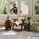 MDF Frame Coffee & Side Table with Tempered Glass Top, 19.9" x 19.6" x 20"