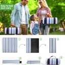 Oversize Picnic Blankets with Foldable,MEIRILE Waterproof Blanket Made of PEVA for Camping,Park, Beach,Grass,Outdoor(60"*80") (Blue-White, 60"X80")