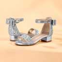 PANDANINJIA Girls Dress Shoes Toddler Kids Heels Sandals Ankle Strap Wedding Party Phoebe Flower Girl Shoes