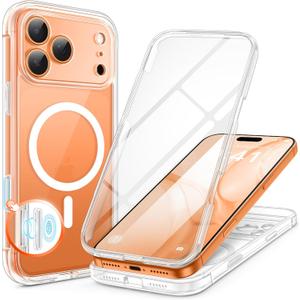 BERFY for iPhone 17 Pro Max Case, Compatible with MagSafe, Built-in 9H Tempered Glass Screen Protector and Camera Protection, Full Body Shockproof Clear Phone case for 17 Pro Max 6.9", Transparent