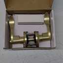 1 Pack of HENYIN Wave Lever Door Lock/Door Knob Hardware Handle and Closet Lockset, Gold Color, Bathroom Version Without Key,Left Hand (805-G-L-Bk)