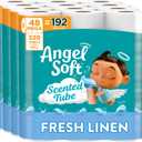 Angel Soft Toilet Paper with Fresh Linen Scented Tube, 48 Mega Rolls = 192 Regular Rolls, Soft and Strong Toilet Tissue