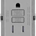 Leviton GFCI Outlet, 15 Amp, Self Test, Tamper-Resistant with LED Indicator Light, Protection from Electric Shock and Electrocution, GFTR1-GY, Gray