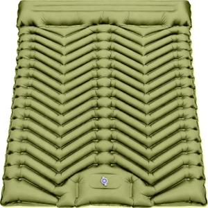 MalloMe Sleeping Pad for Camping, Camping Mattress - Bed for Outdoors Self-Inflating Air Mattress for Backpacking Leak-Resistant Inflatable Travel Mat w/Foot Pump Compact Ultralight Single & Double