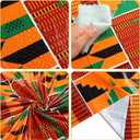 Oudain 6 Pcs 54" x 108" Kente Plastic Tablecloths Black History Month Table Covers Juneteenth Tablecloths Disposable African American Table Decorations for Kwanzaa Home Decor (Original,Classic)