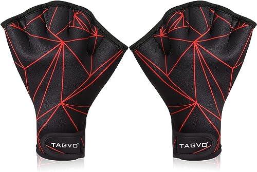 TAGVO Swimming Aquatic Gloves, Aquatic Gloves for Helping Upper Body Resistance, Webbed Swim Gloves Well Stitching, No Fading, Sizes for Men Women Adult Children Aqua Therapy, Pool Fitness, Large