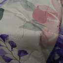 WONGS BEDDING Botanical Quilt Set King Size, Purple Floral Leaves Pattern Bedspread Coverlet Set, 3 Piece Soft Microfiber Bedding Set with 2 Pillowcases for All Season (104"x90")