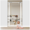 Cat Gate Extra Tall 51.18" - Adjustable Pet Gate for Doorways & Stairs 29.5" to 32.6" Wide, Pressure Mounted Cat Proof Dog Gate with Auto Close, Child Proof Safety Gate Metal, White