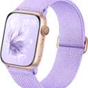 3 x Wepro Stretchy Solo Loop, Compatible with Apple Watch Band 38mm 40mm 41mm 42mm 44mm 45mm 46mm 49mm for Women Men, Soft Nylon Elastic Breathable Strap for iWatch Series SE 10 9 8 7 6 5 4 3 2 1 Ultra (Lavender Purple)