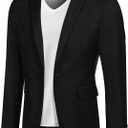 COOFANDY Mens Sport Coat Casual Blazer One Button Business Suit Jacket (3X-Large, Black)