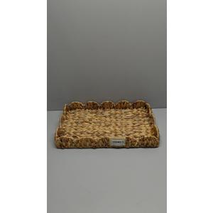 StorageWorks Bandeja rectangular de mimbre festoneada, bandejas de ratn con asas, cesta de jacinto de agua para decoracin y organizacin, 19.75 pulgadas de largo x 11.75 pulgadas de ancho x 2.75